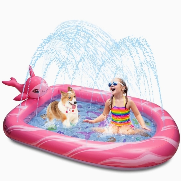 Baturo Pink Narwhal Sprinkler Pool in Sealed Box - Picture 1 of 8